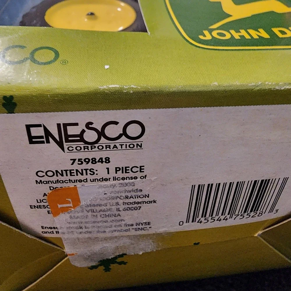 Lot‎ Of 2 ENESCO John Deere Tractor Hanging Ornament/Shelf Decor (2000)